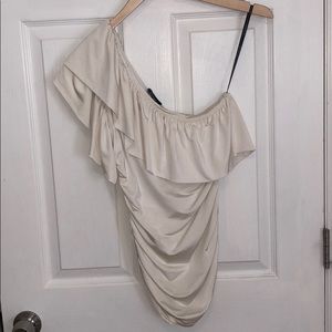 Bebe One Shoulder Ruffle Top